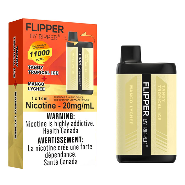 Mango Lychee + Tangy Tropical Ice Flipper by Ripper 11000 Puffs Disposable Vape Ct 5
