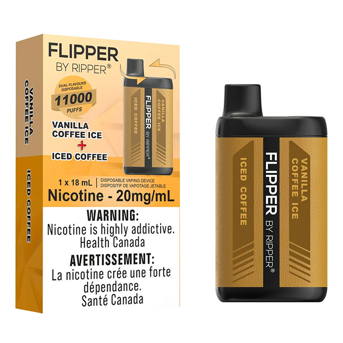 Iced Coffee + Vanilla Coffee Ice Flipper by Ripper 11000 Puffs Disposable Vape Ct 5