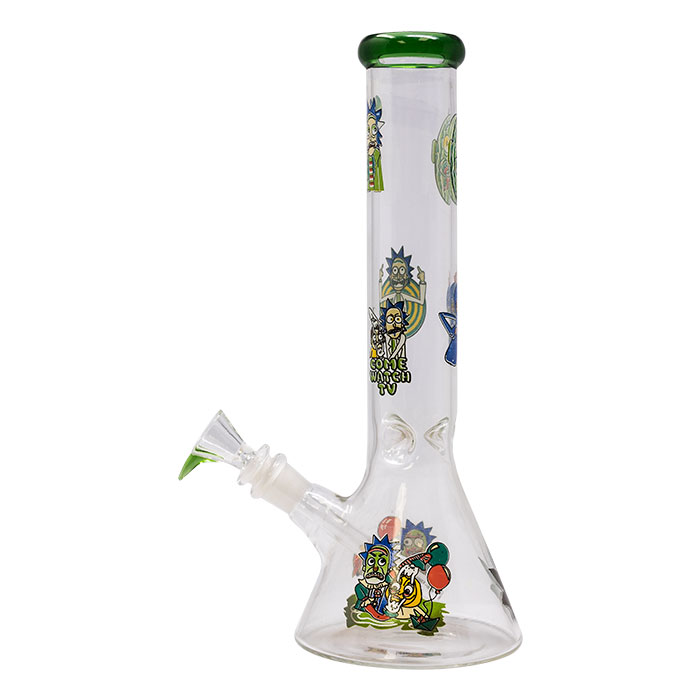 Green Rick N Morty 12 Inches Glass Bong