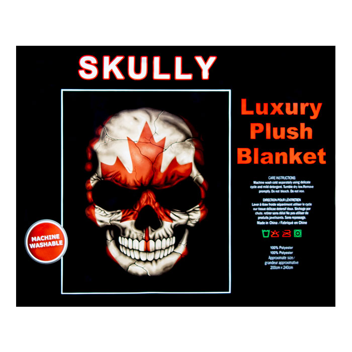 Skully Queen Size Plush Blanket