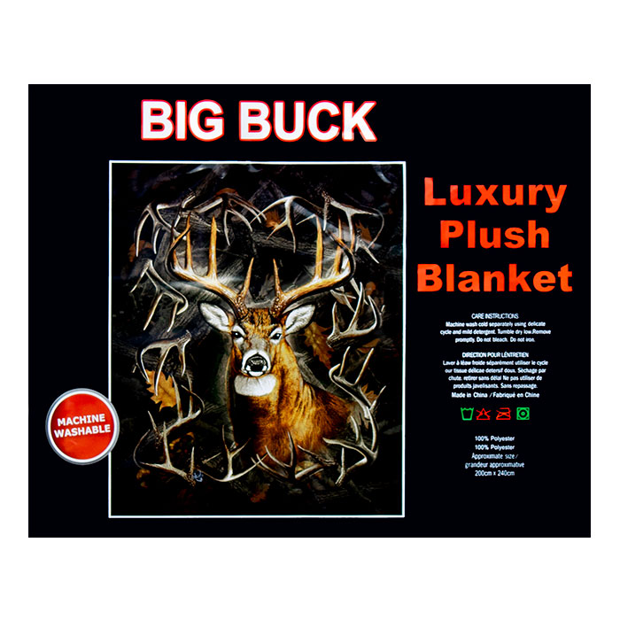 Big Buck Queen Size Plush Blanket
