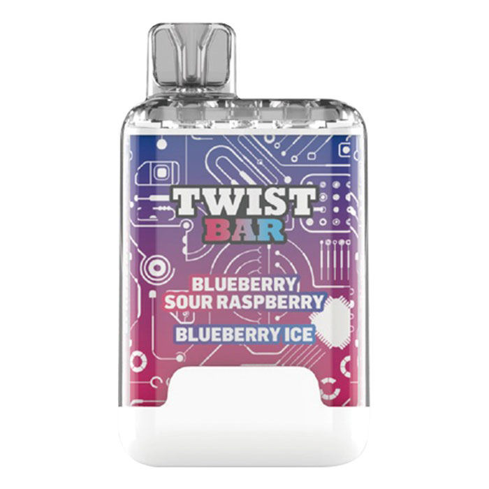 Blueberry Sour Raspberry + Blueberry Ice Twist Bar Up to 10000 Puffs Disposable Vape Ct-10