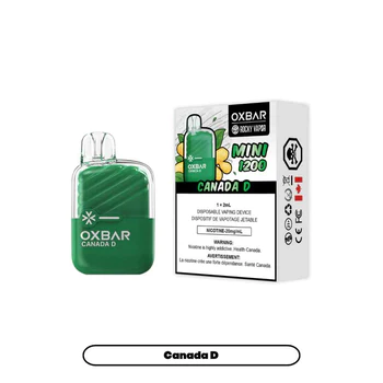 Canada D - B.C. Compliance Rocky Vapor Oxbar Mini 1200 Puffs Disposable Vape Ct-5