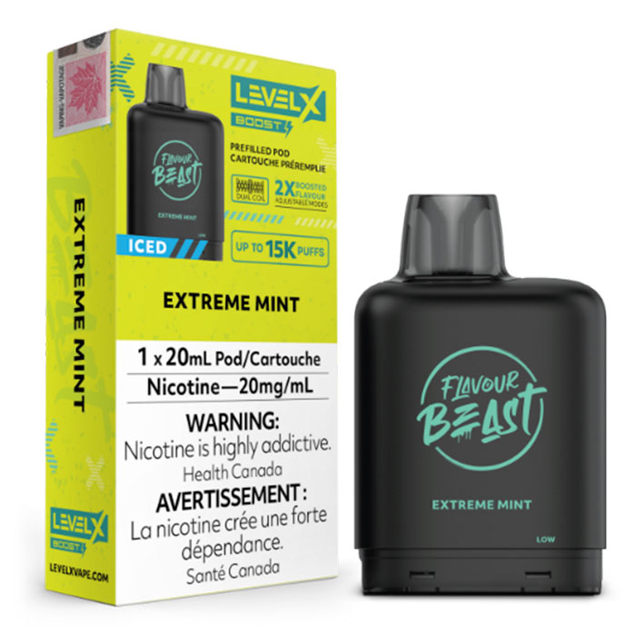 Extreme Mint Flavour Beast 15000 Puffs Level X Boost Pods Ct 6