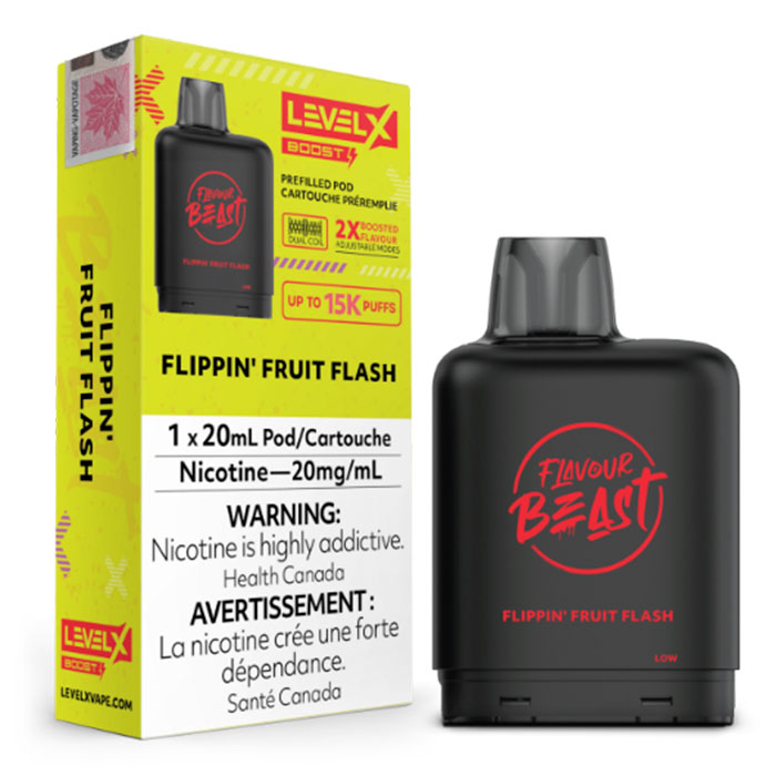 Flippin Fruit Flash Flavour Beast 15000 Puffs Level X Boost Pods Ct 6