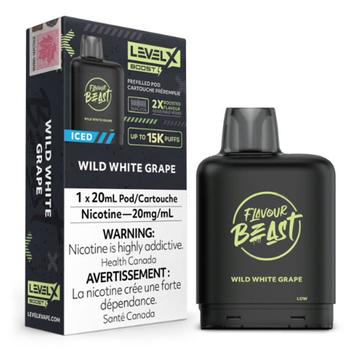 Wild White Grape Flavour Beast 15000 Puffs Level X Boost Pods Ct 6