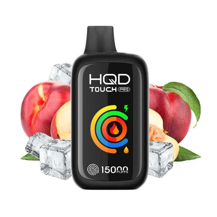 Peach Ice HQD Touch Pro 15000 Puffs Disposable Vape 3ct
