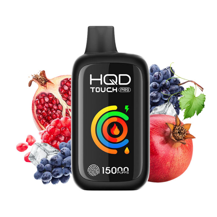 Grape Pomegranate Ice HQD Touch Pro 15000 Puffs Disposable Vape 3ct