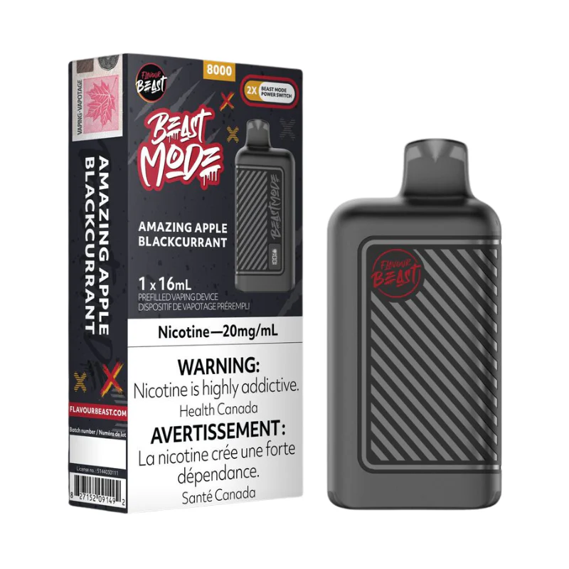(Stamped) Amazing Apple Blackcurrant Flavour Beast Mode 8000 Puffs Disposable Vape Ct 5