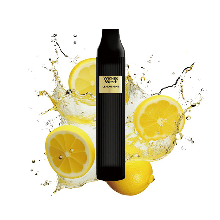 BC compliant device-Lemon Mint Wicked West Pillar 2500 Puffs Disposable Vape 5ct