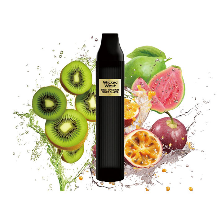 BC compliant device-Kiwi Passionfruit Guava Wicked West Pillar 2500 Puffs Disposable Vape 5ct