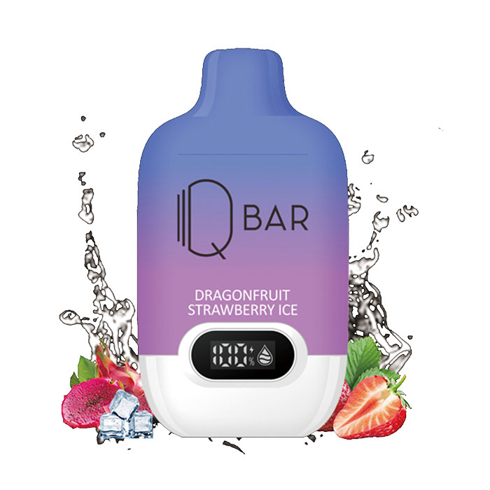 Dragon Fruit Strawberry Ice-BC Compliance QBAR Upto 10000 Puffs Digital Disposable Vape Ct 10