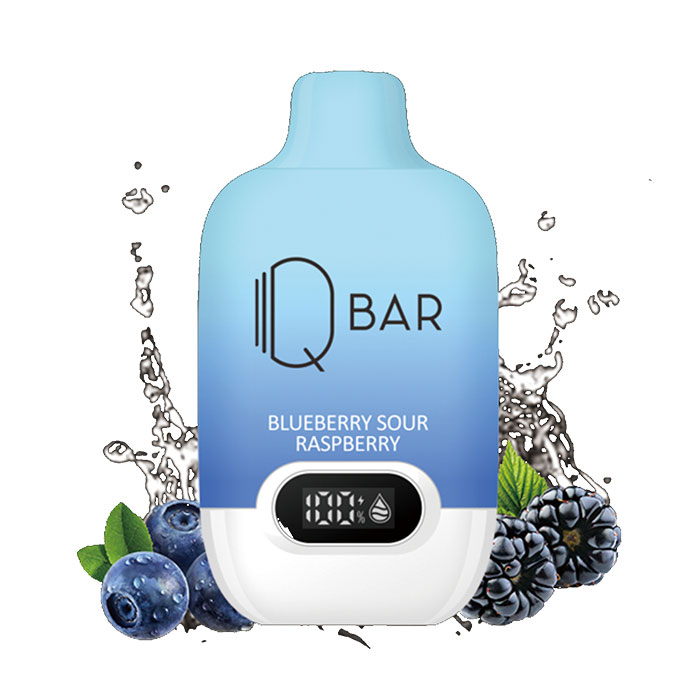 Blueberry Sour Raspberry-BC Compliance QBAR Upto 10000 Puffs Digital Disposable Vape Ct 10