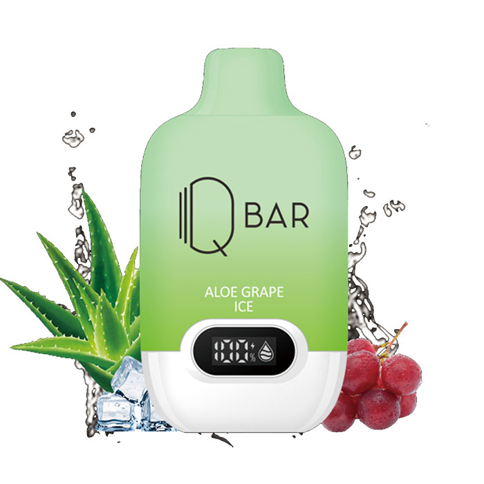 Aloe Grape Ice-BC Compliance QBAR Upto 10000 Puffs Digital Disposable Vape Ct 10