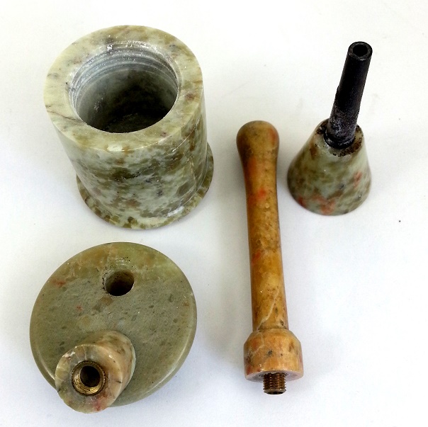 Hand Made Stone Water pipe With Wooden Pipe