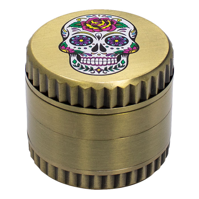 Skull Head Aluminium Four stage Grinder Display of 12