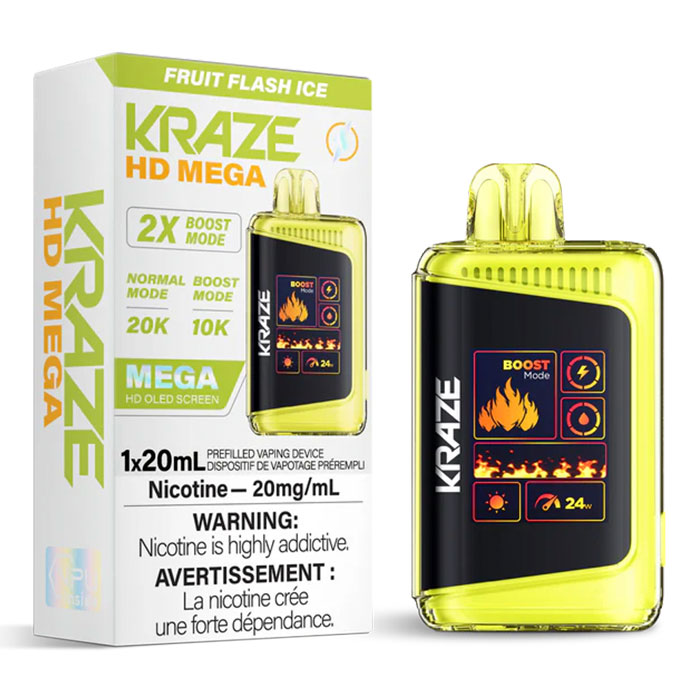 Fruit Flash Ice Kraze HD Mega 20000 Puffs Disposable Vape Ct 5