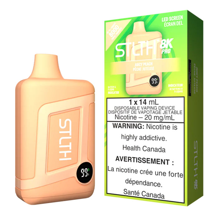 (Stamped) Juicy Peach Stlth Pro 8000 Puffs Disposable Vape Ct 5