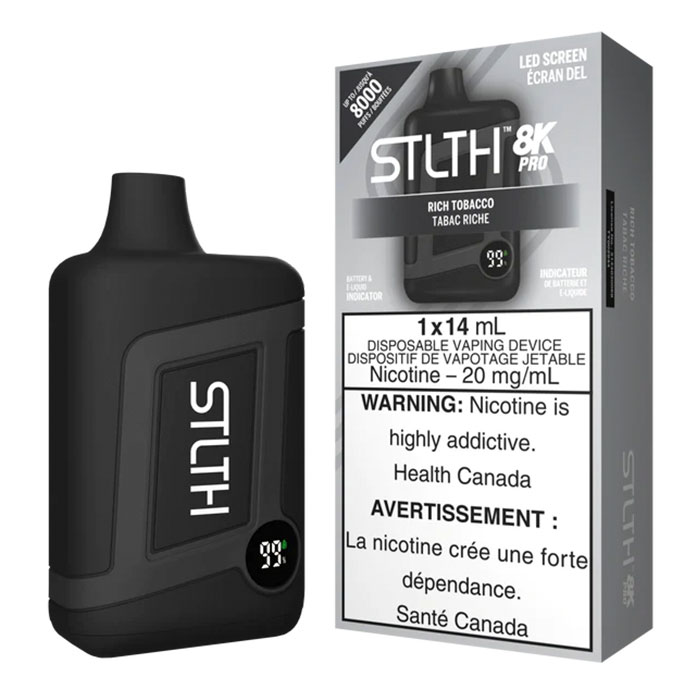 (Stamped) Rich Tobacco Stlth Pro 8000 Puffs Disposable Vape Ct 5