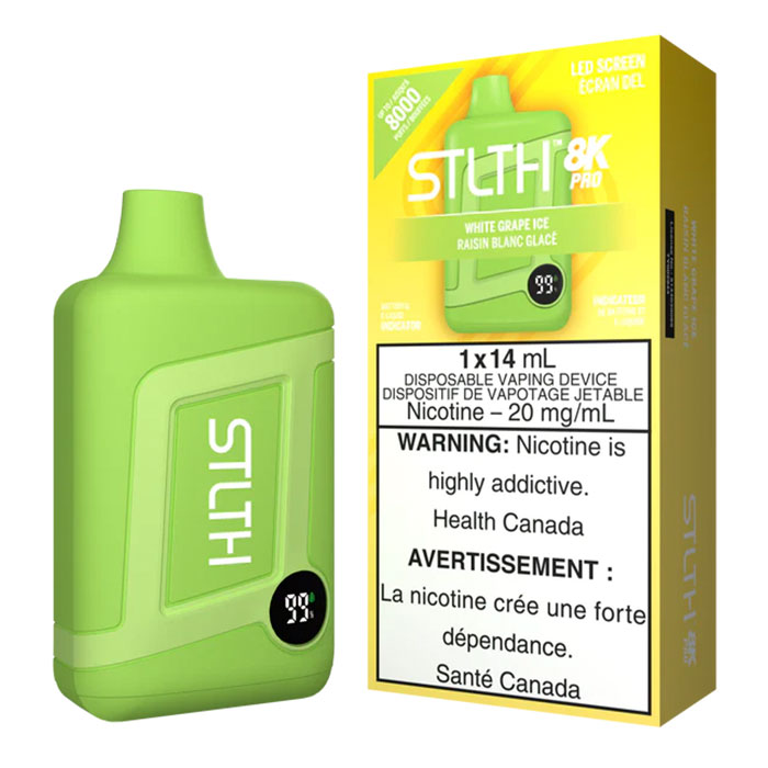(Stamped) White Grape Stlth Pro 8000 Puffs Disposable Vape Ct 5