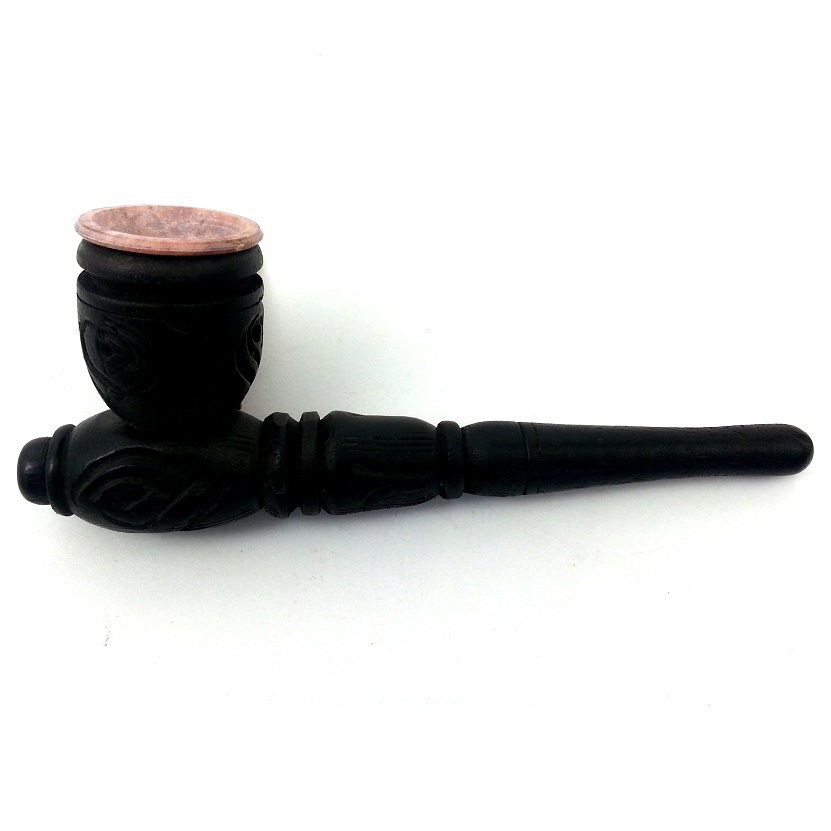 Hand Crafted Stone and wood pipe 4 Inches Hand Crafted Stone and wood pipe 4 Inches
