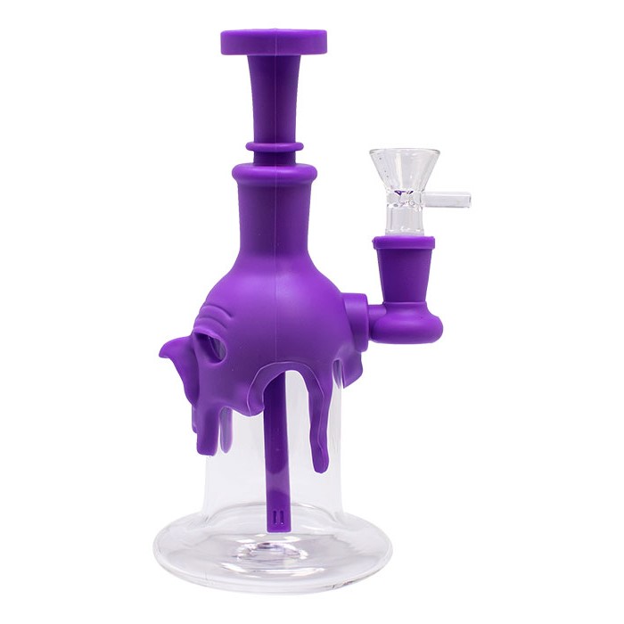 Purple Woodpecker 8 Inches Silicone Bong