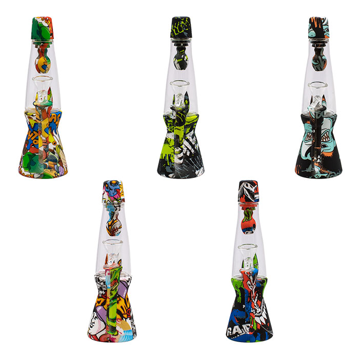 Green Lava Lamp 9 Inches Silicone Bong 