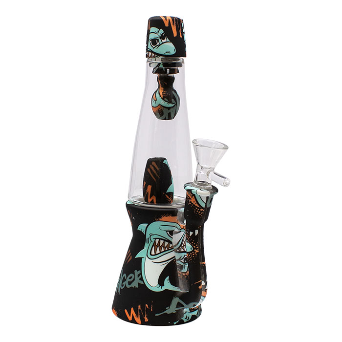 Black Lava Lamp 9 Inches Silicone Bong 