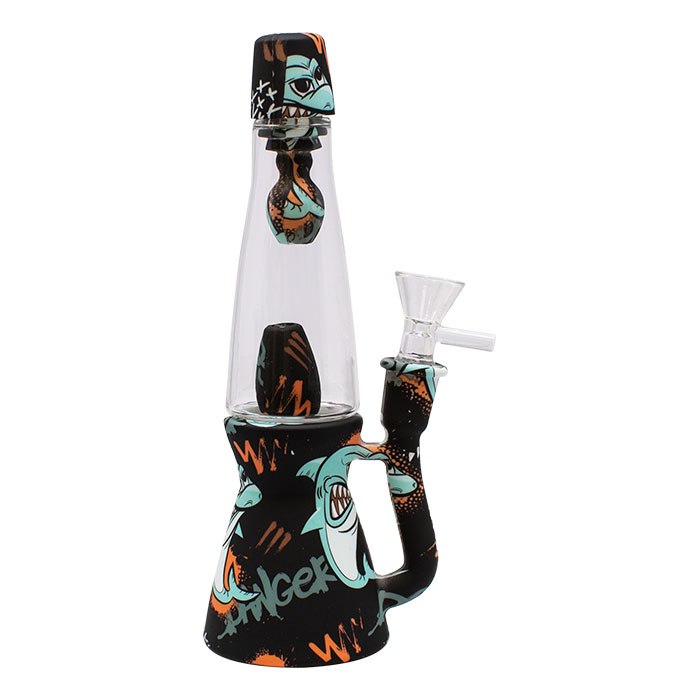 Black Lava Lamp 9 Inches Silicone Bong 