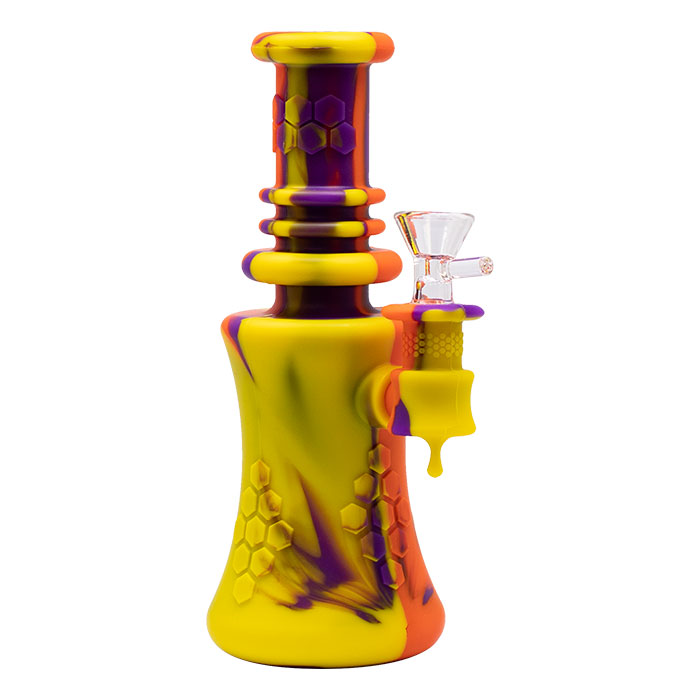 Purple Classic Honey Drop 8 Inches Silicone Bong 