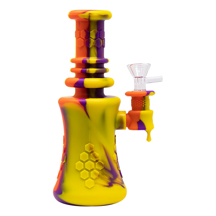 Purple Classic Honey Drop 8 Inches Silicone Bong 