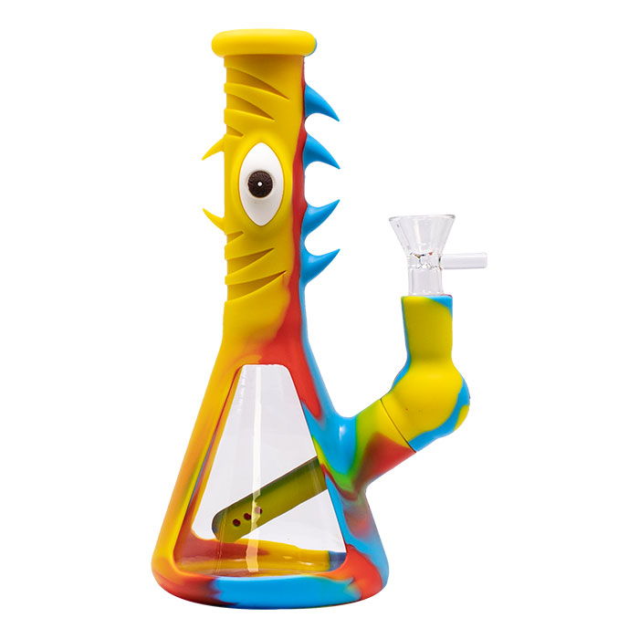 Red Silicone One Eye Monster 9 Inches Bong