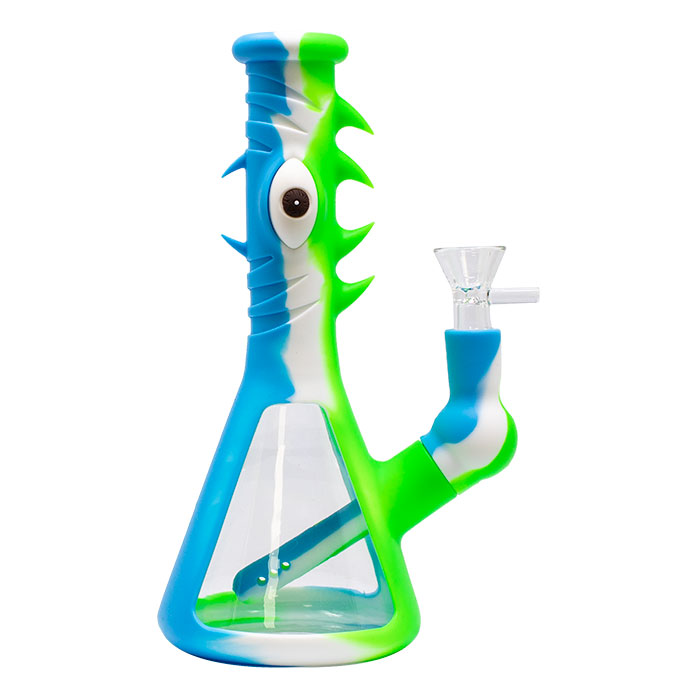 Green Silicone One Eye Monster 9 Inches Bong