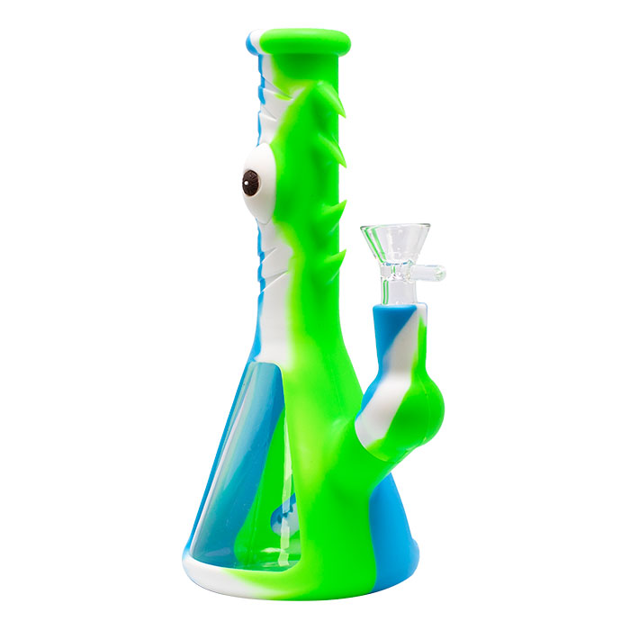 Green Silicone One Eye Monster 9 Inches Bong