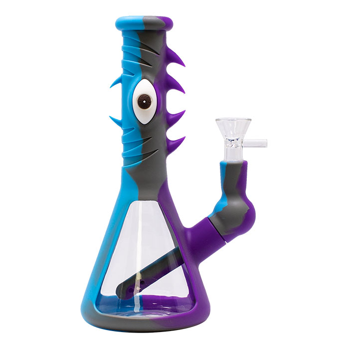 Blue Silicone One Eye Monster 9 Inches Bong