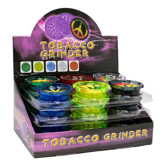 Assorted Color 3 Parts Acrylic Grinder Display Of 24