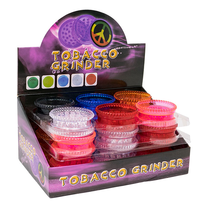 Assorted Color 2 Part Transparent Acrylic Grinder Display Of 24