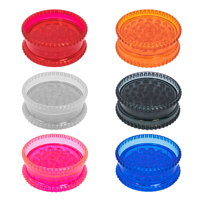 Assorted Color 2 Part Transparent Acrylic Grinder Display Of 24