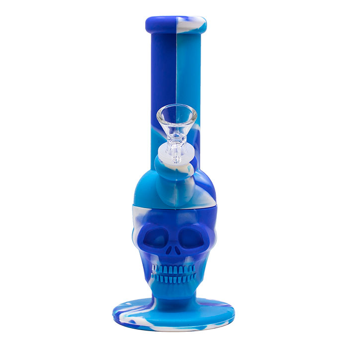 Blue Skull Silicone 8 Inches Bong 