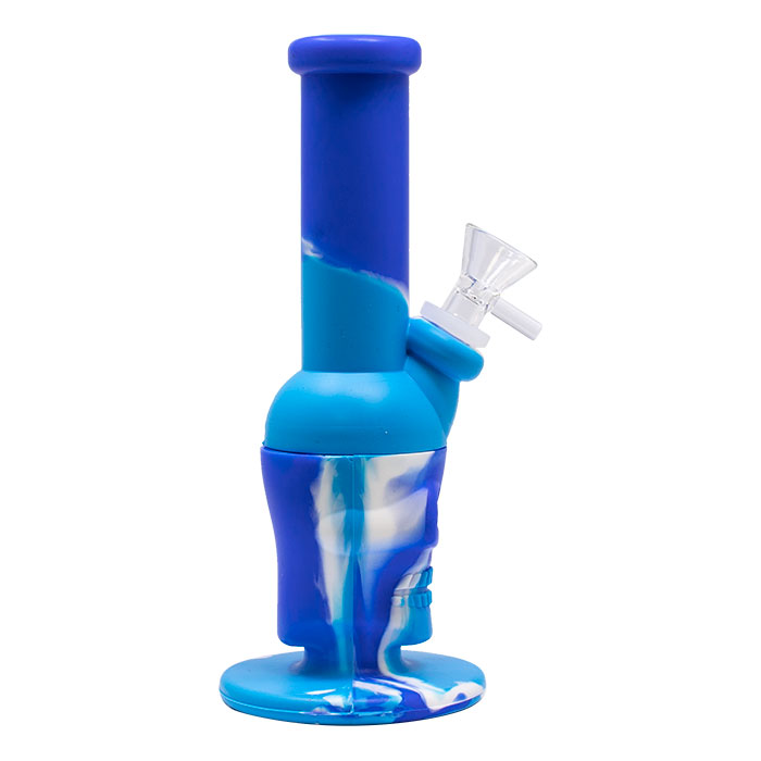 Blue Skull Silicone 8 Inches Bong 