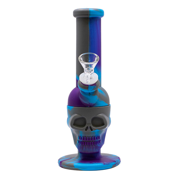 Purple Skull Silicone 8 Inches Bong 