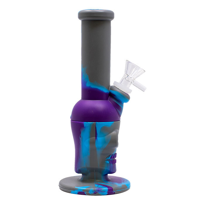 Purple Skull Silicone 8 Inches Bong 