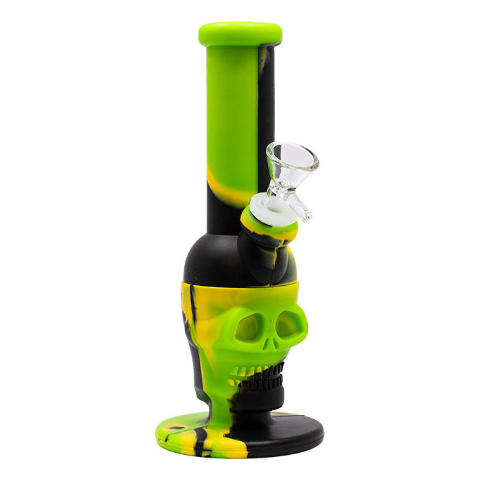 Black Skull Silicone 8 Inches Bong 