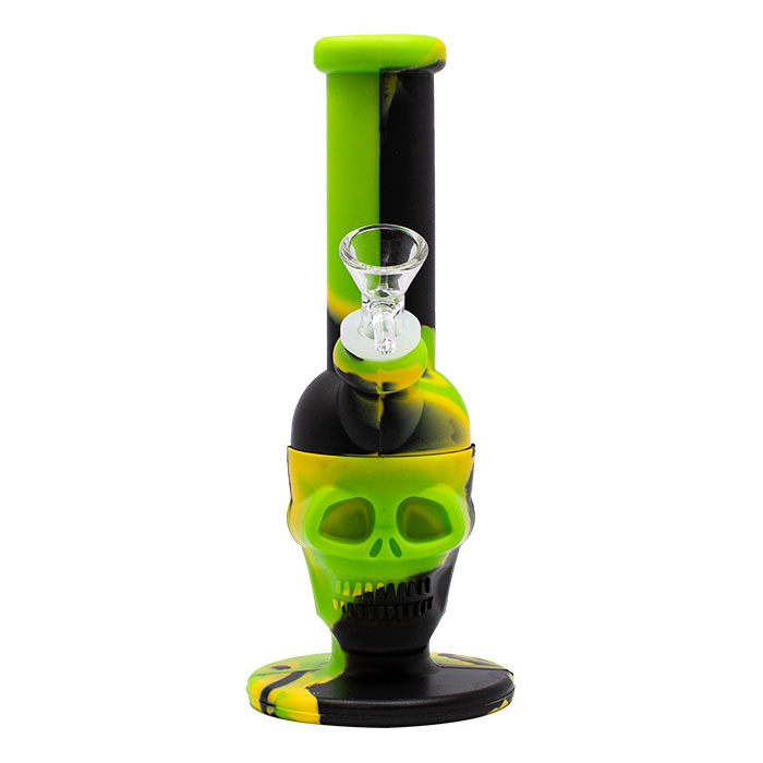 Black Skull Silicone 8 Inches Bong 