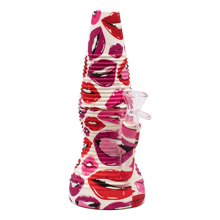 Red Read My Lips Lava Lamp 8 Inches Silicone Bong