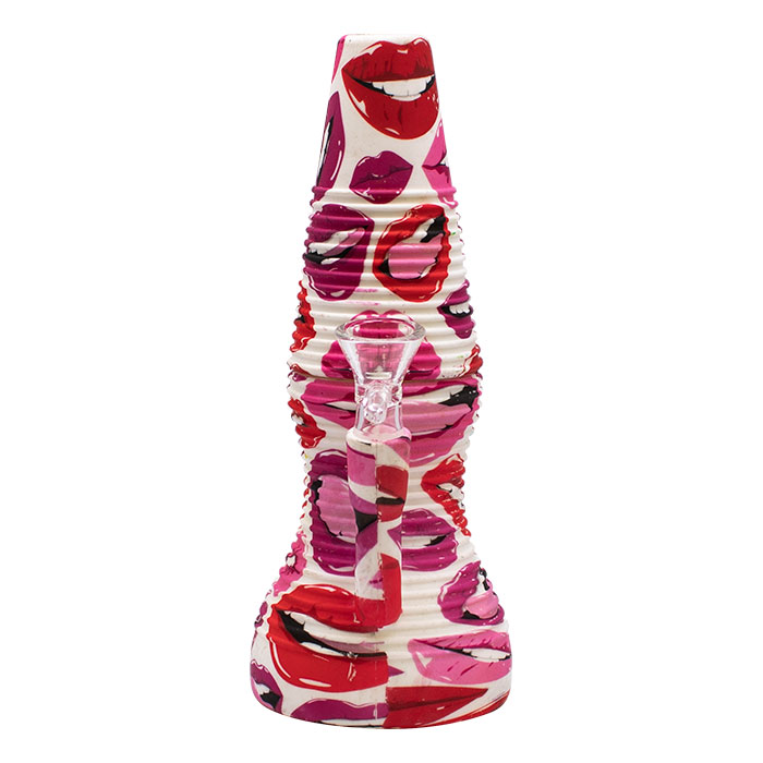 Red Read My Lips Lava Lamp 8 Inches Silicone Bong