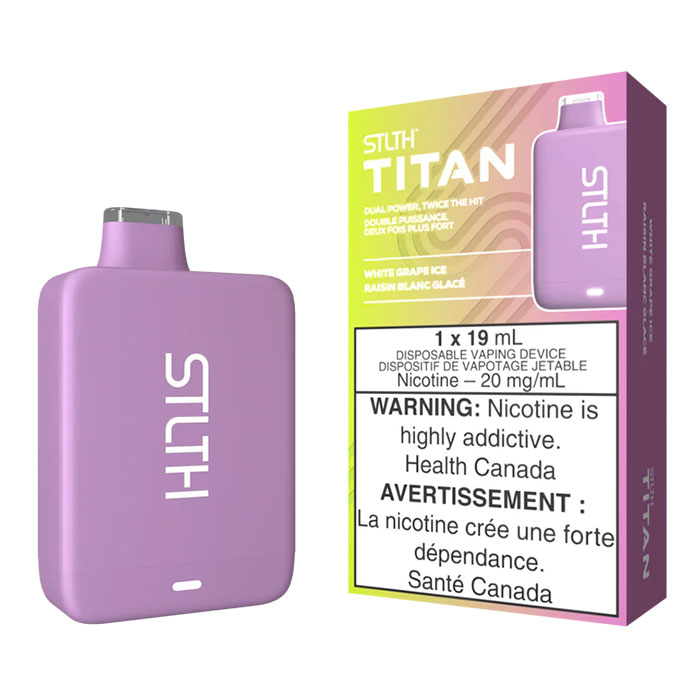 (Stamped) White Grape Ice Stlth Titan 10000 Puffs Disposable Vape Ct 5