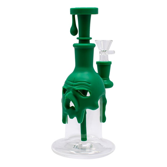 Green Woodpecker 8 Inches Silicone Bong