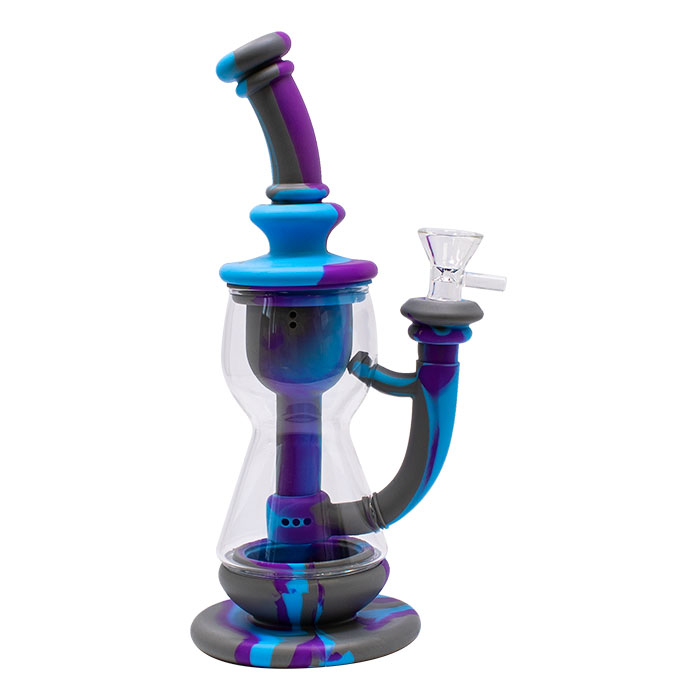 Purple Hourglass 10 Inches Silicone Bong