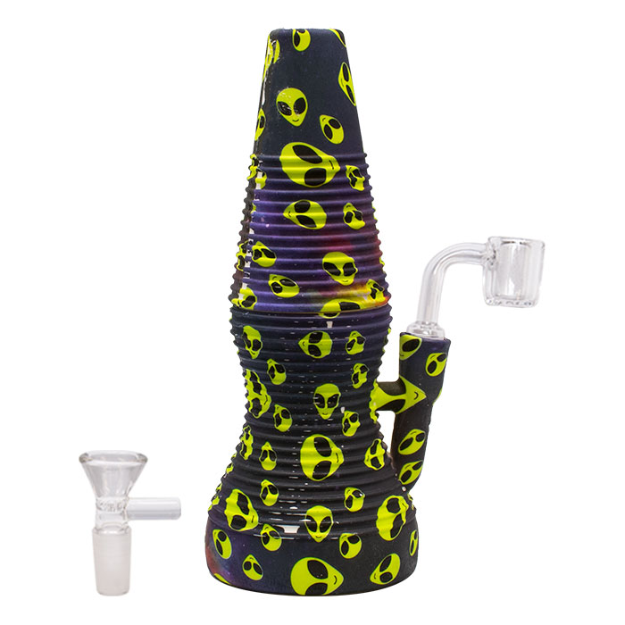 Blue Colorbar Lava Lamp 8 Inches Silicone Bong and Dab Rigs